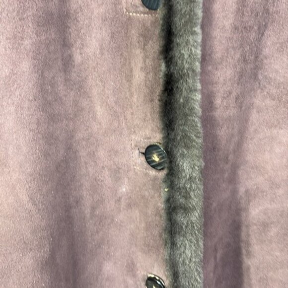 Sawyer of Napa Brown, Mandarin collar, shearling full length coat vintage - Picture 6 of 13